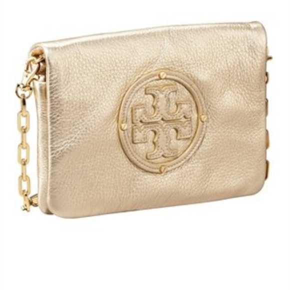Tory Burch Gold Crossbody/ Shoulder Bag Metallic - Picture 1 of 4